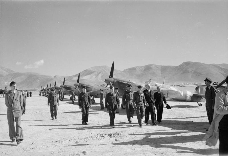 Papandreou_inspects_336_Squadron_Spitfires_IWM_CNA_4686