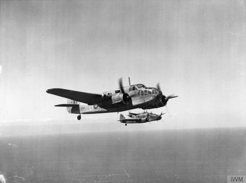 Beaufort Mk.I No.39 Sqn RAF, in flight over the Mediterranean summer 1942